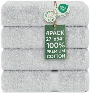 Chakir Turkish Linens |Hotel & Spa Quality 100% Cotton Premium Turkish Towels | Soft & Absorbent (Silver Gray, Bath Towel - Set of 4)