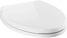 DELTA Faucet 810901-WH Wycliffe Elongated Standard Close Toilet Seat with Non-slip Seat Bumpers, White