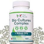 Premium Bio Cultures Complex 180 Capsules (6 Month’s Supply) | High Strength Probiotic | Vegan Multi Strain Probiotic | Lactobacillus Acidophilus & Bifidobacterium | Supports Digestive Health