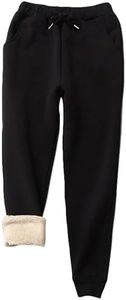 Yeokou Warm Sweatpants Womens Fleece Sherpa Lined Winter Active Running Jogger Pants (Small, Black)