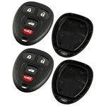 Key Fob Keyless Entry Remote Shell Case & Pad fits Buick Allure Lacrosse/Chevy Cobalt Malibu/Pontiac G5 G6 Grand Prix Solstice/Saturn Aura Sky 15252034 22733523, Set of 2