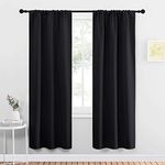 NICETOWN Blackout Window Curtains 72 Inches Long for Living Room, Halloween Black Curtains & Drapes for Home Decor, Thermal Insulated Rod Pocket Privacy Draperies for Bedroom (Black, 34" x 72", 2 Pcs)