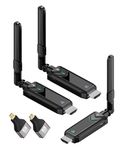 Wireless HDMI Transmitter and 2 Receivers, 350M/1148FT 1080P HD Output, Plug & Play Portable 2.4G/5G Wireless HDMI Extender for Streaming Video/Audio from Laptop, PC to TV/Projector