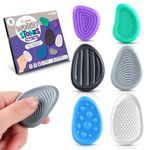 Fidget Toys Adults, 6 Pack Textured Worry Stones Sensory Toys, Stress Relief Fidget Toys for ADHD, Office Desk Silent Fidgets, Portable Calming Fidget Stones for Adults