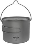 Kuvik 1600ml (54 oz) Titanium Pot with Bail Handle - Ultralight and Compact Pot for Backpacking, Camping, and Survival