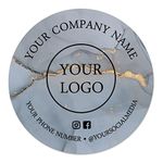 Printtoo Label Stickers for Small Business - 100 Round Custom Vinyl Waterproof Stickers - Personalized Labels for Handmade, Brand Stickers - Marbling Theme, 2x2 Inches