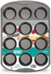 Baker's Secret 12cup Muffin Pan Cupcake Nonstick Pan - Carbon Steel Pan for Muffins Cupcakes Non stick Coating Easy Release Dishwasher Safe DIY Bakeware Baking Supplies - Classic Collection