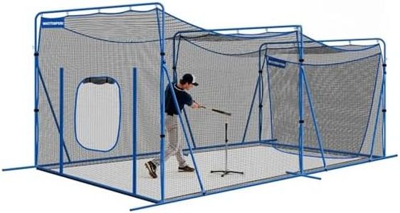 WICTTISPOSI 20ftx10ftx9ft Baseball Softball Cage with Hitting Net,Dual Sided 7-Ply Netting for Batting/Pitching/Fielding,Heavy-Duty Metal Frame and Windproof Ropes for Backyard Outdoor Indoor