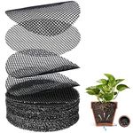 HASTHIP® 50Pcs Flower Pot Hole Mesh Pad for Keep Soil from Flowing Away, 10cm Round Drainage Hole Screens for Bonsai Pot, Succulent & Table Top Planters