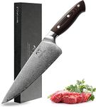 NANFANG BROTHERS Damascus Chef Knife 8 Inch, Pro Grade 67 Layer VG10 Stainless Steel Ultra Sharp Knife, Kitchen Knife with Deluxe Wood Handle, Stain & Corrosion Resistant Chefs Knives