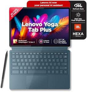 Lenovo Yoga Tab Plus AI Tablet with Pen + Keyboard |12.7" Display, 3K Resolution, 144 Hz Refresh|16GB RAM, 256GB ROM| Snapdragon 8 Gen 3| 10200 mAh|6 Speakers| USB 3.0 with DP-Out|1Year ADP Free|Teal