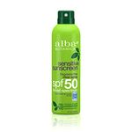 Alba Botanica Fragrance Free Clear Spray Sensitive SPF 50 Sunscreen, 6 oz. (Pack of 2)