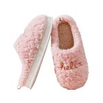 CLOST & TWON cotton slipper women for autumn and winter home use for couple indoor Soft comfortable Sole slippers (1 pair) pink