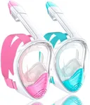 QingSong Full Face Snorkel Mask for Adults, Snorkeling Gear with Camera Mount, 180 Degree Panoramic View Snorkel Set Anti-Fog Anti-Leak