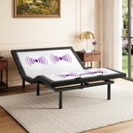 DOMIA Premium Queen Adjustable Bed Frame with Massage, Easy Setup | Zero Gravity, Quiet Motor, Wireless Remote with Memory Presets, USB-A&USB-C Ports, Nightlight,4 Height Options, Electric Bed