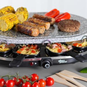 Giles & Posner Raclette Grill – 8-Person Electric Tabletop BBQ