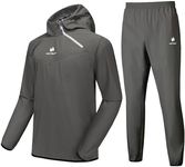 HOTSUIT Sauna Suit for Men Sweat Sauna Jacket Pant Gym Workout Sweat Suits, Dark Gray, 4XL