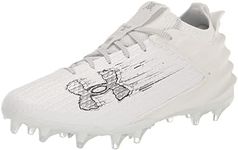 Under Armour Men's Blur Smoke 2.0 Molded Cleat Football Shoe, (101) White/White/Metallic Silver, 8