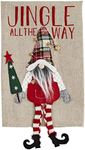 Mud Pie Christmas Dangle Gnome Tea Towel, Jingle, 21" x 14"