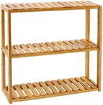 SONGMICS Bamboo Bathroom Shelf, 3-Tier Adjustable Plants Rack, Wall-Mounted or Stand, in the Living Room, Balcony, Kitchen, Natural UBCB13Y