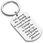 VANLOVEMAC Christian Keychain Serenity Prayer Gift Sobriety Recovery Gifts AA Gift Religious Gift for Woman Men Teen Boy Girls Birthday Her Key Ring Inspirational Motivational Jewelry