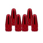 SENZEAL 6Pcs Bicycle Presta Valve Dust Caps Aluminum Alloy French Style Cycling Tyre Valve Stem Caps for MTB Bicycle Road Bike Wheels Red