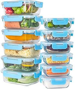 12 Pack Glass Meal Prep Containers Set, Food Storage Containers with Airtight Lids Leakproof, Dishwasher/Microwave/Freezer Safe