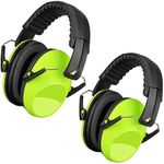 Kids Ear Protection Safety Earmuffs, Foldable & Adjustable Head Band Noise Cancelling Ear Muffs, SNR 26DB Children Safety Earmuffs for Sleeping Studying (2 Pack)