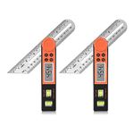 Rainyb Digital Angle Finder Protractor 0-360 Degree T-Bevel Gauge & Protractor with Horizontal Vertical Bubble & Full LCD Display for Woodworking, Metalworking, Construction（7-Inch X 2Pcs）