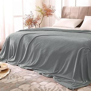 BEDELITE Fleece Blankets King Size for Bed, Luxury Plush Cozy Fuzzy Blanket 108x90 inches, Super Soft Warm Lightweight Throw Blanket for Spring and Summer, Grey