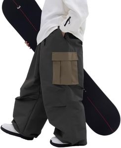 SNOWVERB Womens Mens Super Baggy 15K Waterproof Ski Snowboard Pants Mountain Freestyle Insulated Windproof Snow Pants Olive Green