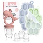 Baby Breastmilk Popsicle Molds with Baby Fruit Feeder Pacifier - btrfe Baby Silicone Nibble Freezer Tray Food Storage Containers for Toddler Teething & Infant Self Feeding,Pink