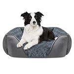 JOEJOY Large Dog Bed Pet Sofa Bed, Super Comfy Rose Velvet Dog Bed with Abrasion-Resistant Suede Design, Machine Washable And Non-slip Bottom Dog Bed For Border Collie, Golden Retriever, 76x61x23cm