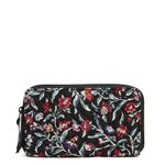 Vera Bradley Women's Cotton Deluxe Travel Wallet with RFID Protection Accessory, Perennials Noir, One Size