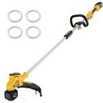 16-Inch Cordless String Trimmer Compatible with DEWALT 20V MAX Battery(Tool Only), Brushless Weed Eater & Edger with Bump Feed & Dual Safety Switch, Electric Weed Wacker (Includes 2 Spools)