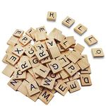 LoengMax 500PCS Wood Letter Tiles-Wooden Scrabble Tiles-Scrabble Letters for Crafts-Letter Tiles-DIY Wood Gift Decoration