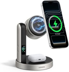 UGREEN Magflow Pro 25W Qi2.2-Certified Cooling Wireless Charging Station | Smart Display with TEC Active Cooling, Adjustable View, Fast Charging for iPhone 18-12, Airpods and More (Cable Included)