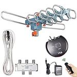 LAVA HD-2805 Elite, Outdoor TV Antenna, Remote Control, 360 Degree Rotation, with 40ft Cable, 4-Way Splitter for 4 tvs
