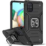 LeYi for Samsung Galaxy A71 Case: Kickstand Stand Military Grade Protective Silicone Shockproof Tough Hard Mobile Phone Cover for Samsung Galaxy A71 Black