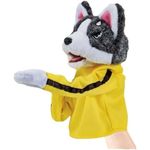 Kung Fu Dog, Kung Fu Husky, Gloves Doll Children's Game Plush Toys Stuffed Hand Puppet Dog Action Toy with Sounds for Kids Gifts(Button Cell Battery Not Included) (1 pcs)