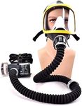 MaxS 1Set Electric Supplied Air Fed Full Face Gas Mask Constant Flow Respirator System Device Breathing Tube Adjustable Mask