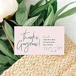 Bliss Collections Thank You for Supporting My Small Business Cards, Premium Design, 2 x 3.5 Business Card Size, Perfect for Small Business Owners, Thanks Gorgeous Feminine Design, 50 Pack