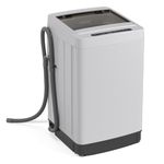 Giantex Portable Washing Machine, 1.5 cu.ft Compact Washer with Drain Pump, LED Display, 8 Programs, 10 Water Levels, Child Lock, 11 LBS Clothes Capacity for Apartment, Home, Dorms, RV (Gray & Black)