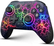 Switch Controller, Wireless Switch Pro Controller for Switch/Switch Lite/Switch OLED, 10 Color LED Switch Controllers, Programmable 1000mAh Switch Remote Gamepad with Wake Up, Turbo Vibration