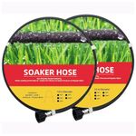 2 Pack Soaker Hose Short 10 FT for Garden Bed, 1/2’’ Diameter Drip Hose 10 FT For Vegetable Patch, Landscaping, Perfect Delivery of Water, Savings 70% Water (2 Pack 10FT)