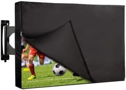 Vailge Waterproof and Weatherproof Outdoor TV Cover with Zipper Front Flap for 60-65 inch Outside Flat Screen TV, Heavy Duty 600D Oxford Outdoor TV Enclosure Size 58''W x 37''H x 5.5''D,Black