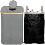 BELLE VOUS Deposit Bottle Collection Container with Lid & Carry Bag - 80L Kitchen Bottle Storage Bin - Collect Empty Bottles, Glass Waste or Laundry