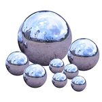 Kunjocy Stainless Steel Gazing Ball, 8 Pcs 50-150 mm Mirror Polished Hollow Ball Reflective Garden Sphere, Floating Pond Balls Seamless Gazing Globe for Home Garden Ornament Decorations (Silver)