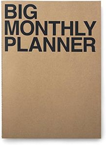 JSTORY Big Monthly Planner Stitch Bound Lays Flat Huge Undated Year Round Flexible Cover Goal/Time Organizer Thick Paper Eco Friendly Customizable A3 16 Months 18 Sheets Kraft