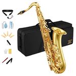 Eastar TS-Ⅱ Tenor Saxophone for Beginner Student, Bb Tenor Sax B Flat Saxophone, Cleaning Cloth, Case, Mouthpiece, Neck Strap, Reeds, Full Kit, Gold Lacquer